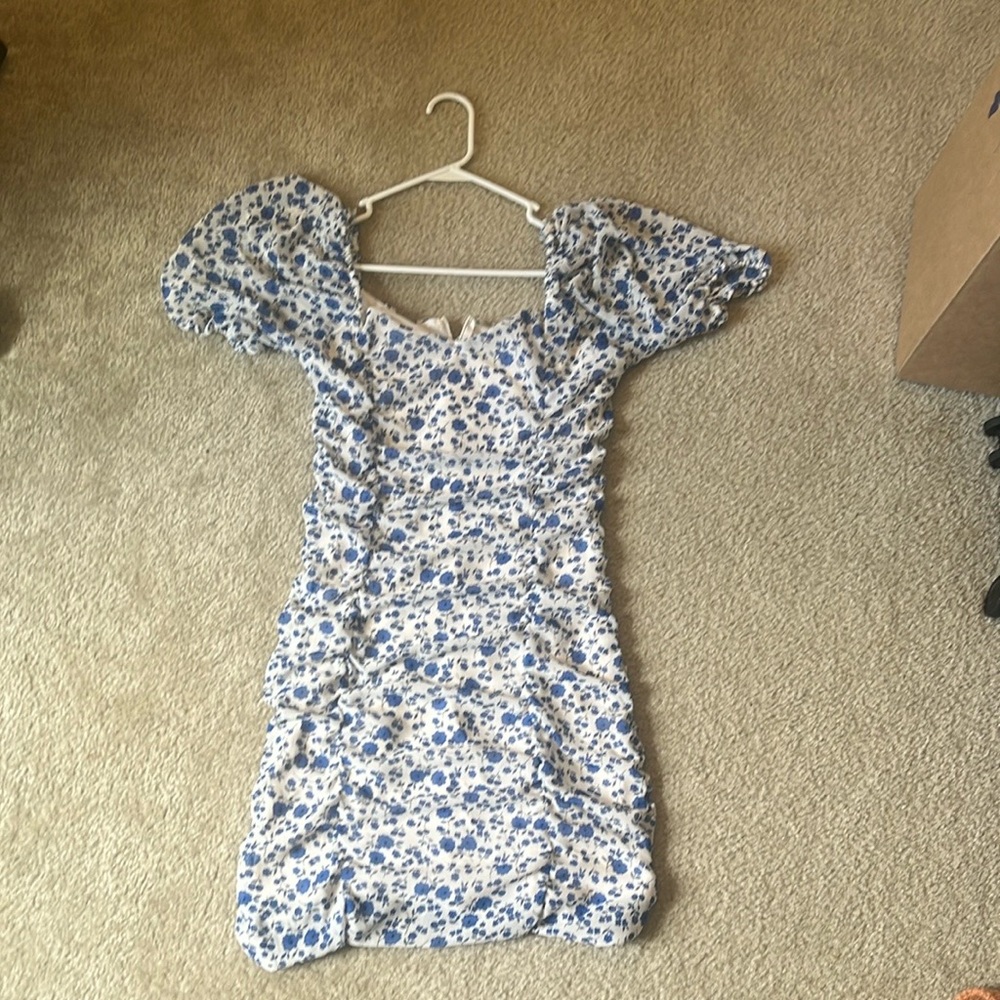 All in Favor Silver Bodycon Mini Dress with Puff Cap Sleeves